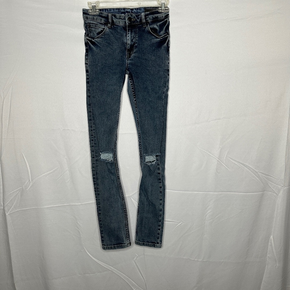 ASOS Dark Wash Skinny Jeans with Knee Holes